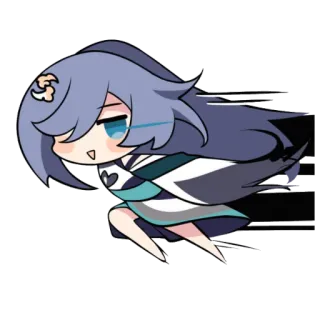 🏃‍♀️ chibi, anime, cartoon, character, girl telegram sticker
