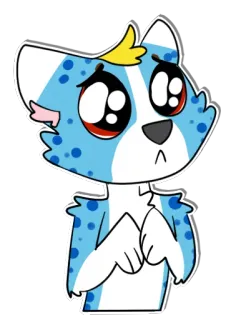 🐶 cartoon, furry, cute, blue, animal, character telegram sticker