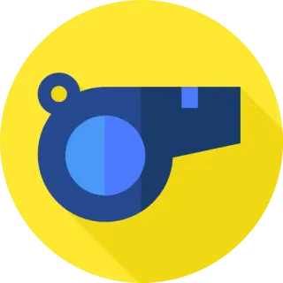 🙃 Pfeife, Sport, Trainer, Schiedsrichter, Signal, Gelb, Blau whatsapp sticker