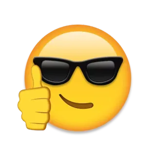 👍 Emoji, Joinha, Legal, Óculos de sol, Positivo, Concordo telegram sticker
