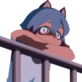 😶 Anime, Tanuki, Carino, Triste, Pensieroso, Personaggio telegram sticker