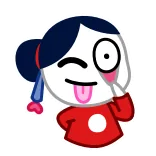 😜 Dibujo animado, Chica, Guiño, Sacando la lengua, Linda, Juguetona telegram sticker
