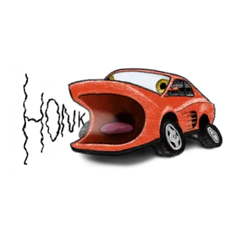 🎺 HONK auto, clacson, veicolo, automobile, cartone animato telegram sticker