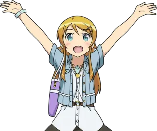 🙌 anime, girl, character, blonde, cute, cheerful, kawaii telegram sticker