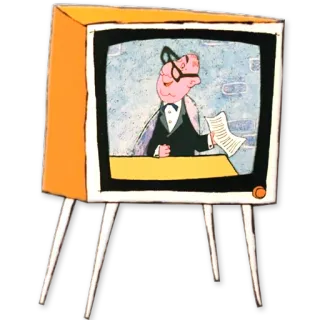 📺 телевидение, ретро, мультфильм, новости, медиа whatsapp sticker
