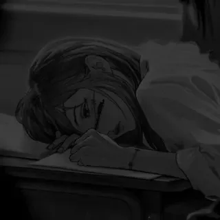 😭 anime, gadis, sedih, sekolah, pelajar telegram sticker