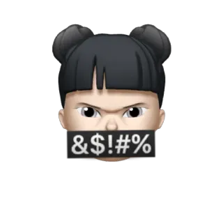 👧 & $ ! # % Эмодзи, Цензура, Мат, Оскорбительный, Злой, Эмотикон telegram sticker