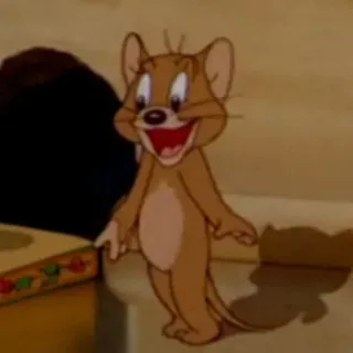 😆 Jerry Mouse Tom and Jerry cartoon, mouse, cute, funny, classic telegram sticker