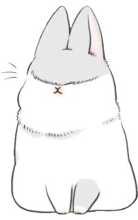 😑 królik, zajączek, zwierzę, słodki, puszysty, biały, szary, zwierzak telegram sticker