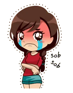 😭 sob
sob llorando, triste, sollozando, emocional, dibujos animados, chica whatsapp sticker
