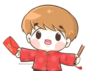 🇨🇳 Bitou hoạt hình, châu á, bao lì xì, tết nguyên đán, bé trai, trẻ em telegram sticker