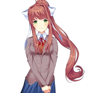 😚 Monika Doki Doki Literature Club! anime, manga, video game, cute, kawaii, character, Monika, Doki Doki Literature Club telegram sticker