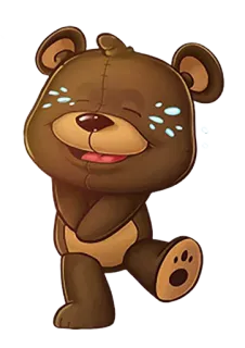 😂 urso, fofo, desenho animado, adesivo, feliz, lágrimas, alegre telegram sticker