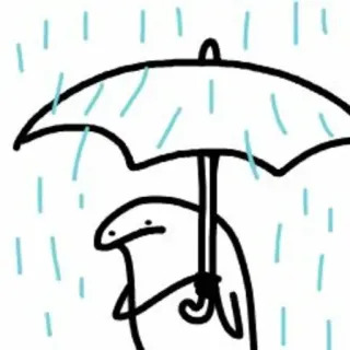 ☁️ мультфильм, человечек, дождь, зонт, погода, рисунок whatsapp sticker
