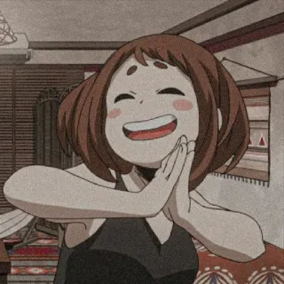 🙏 Ochaco Uraraka My Hero Academia Anime, Personaje, Sonrisa, Feliz, Lindo telegram sticker