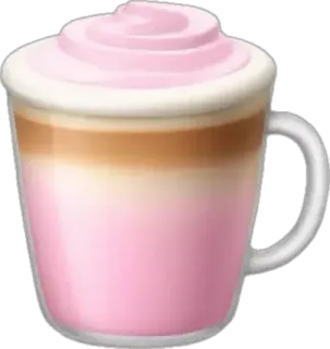🤩 Latte, Kaffee, Getränk, Rosa, Tasse, Getränk telegram sticker