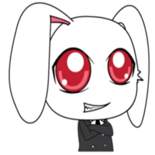 😏 兔子, 动漫, 可爱, 卡通, 兔子, 动画, 角色 whatsapp sticker