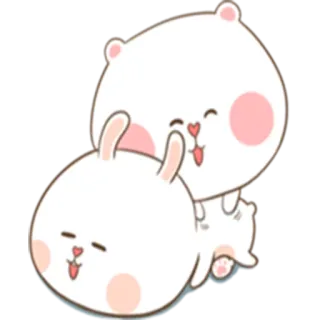 😌 Bär, Hase, Kaninchen, Cartoon, süß, Tier telegram sticker