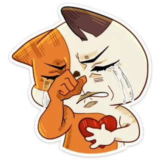 🤦‍♀️ ร้องไห้, เศร้า, หัวใจ, การ์ตูน, เสียใจ, ภาพประกอบ telegram sticker