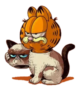 😒 Garfield gato, Garfield, Grumpy Cat, desenho animado, humor, engraçado telegram sticker