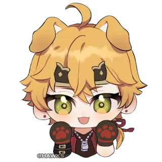 🐾 @HAWKS anime, dog, cute, chibi telegram sticker