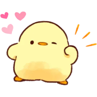 😉 cute, duck, heart, yellow, animal, chibi telegram sticker