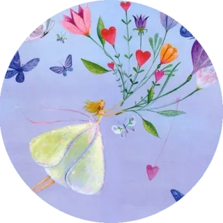 💐 仙女, 花, 爱心, 女孩, 蝴蝶 telegram sticker