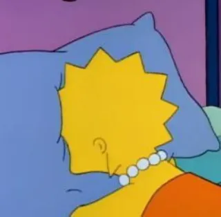 😖 Lisa Simpson The Simpsons симпсоны, мультфильм, лиза, спит, подушка telegram sticker
