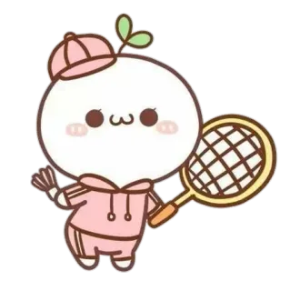💘 cartoon, cute, kawaii, badminton, sports, character telegram sticker