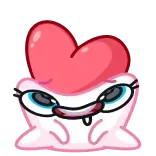 ❤️ sticker, cartoon, cute, heart, pink, funny, character telegram sticker