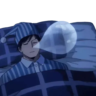 😴 schlafend, Anime, Bett, Nacht, schläfrig telegram sticker