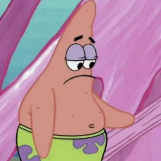 ✨ Patrick Star SpongeBob SquarePants 만화, 슬픈, 캐릭터, 뚱이, 스폰지밥, 분홍색 telegram sticker