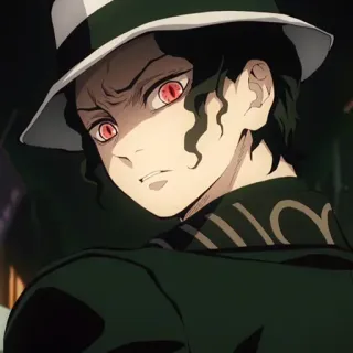 🍓 Muzan Kibutsuji Demon Slayer アニメ, 鬼滅の刃, 鬼舞辻無惨, 悪役, 敵役, 鬼, 赤い目 telegram sticker
