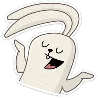 😎 królik, zajączek, kreskówka, zwierzę, słodki, śmieszny, szczęśliwy telegram sticker