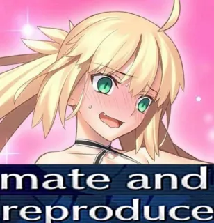 6⃣ mate and reproduce Аниме, Мультфильм, Иллюстрация, Текст telegram sticker