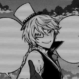 🃏 anime, manga, kapelusz, uśmiech telegram sticker