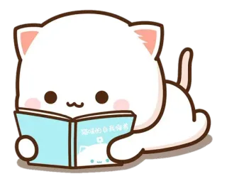 ✨ 深蓝色的自我告白书 mèo, đọc sách, dễ thương, sách, hoạt hình telegram sticker