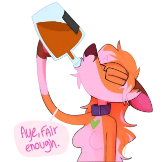 🥃 Aye, Fair enough. антропоморфный, животное, мультфильм, пить whatsapp sticker