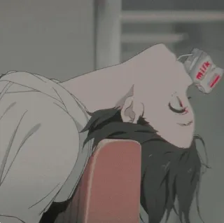 🥤 MILK อนิเมะ, นม, สุนทรียศาสตร์, ง่วง, เหนื่อยล้า telegram sticker