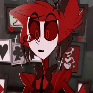 🧨 Alastor Hazbin Hotel alastor, hazbin hotel, cartone animato, rosso, demone telegram sticker