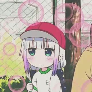 🖤 Kanna Kamui Miss Kobayashi's Dragon Maid Anime, Kanna, Mignon, Kawaii, Chibi, Dragon, Fille telegram sticker