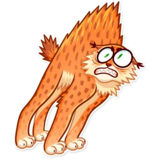 😱 cat, scared, lynx, animal, cartoon, funny whatsapp sticker
