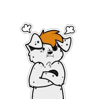 😡 злой, пушистый, собака, мультик, раздраженный, мультяшная собака telegram sticker