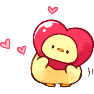 💝 bird, heart, cute, kawaii, love, chick, animal telegram sticker