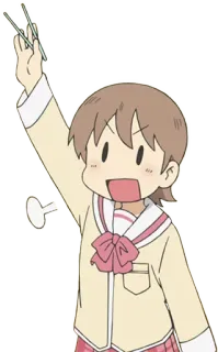 🍚 Mio Naganohara Nichijou Anime, Nichijou, Mio Naganohara, Uniforme escolar, Lindo, Levantando la mano whatsapp sticker
