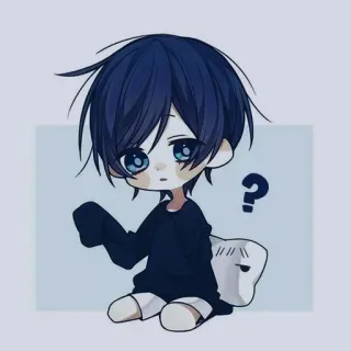 🙁 Anime, Chibi, Mignon, Point d'interrogation, Dessin animé, Manga telegram sticker