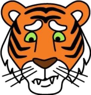 🥺 tigre, animale, gatto, faccia, cartone animato whatsapp sticker