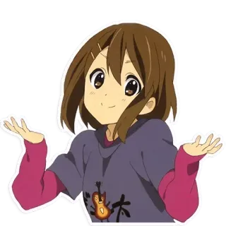 🤷‍♀️ Anime, Mädchen, Schulterzucken, K-On, Süß, Gitarre telegram sticker