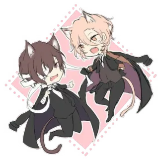 ✨ Chibi, Anime, Orejas de gato, Dibujos animados, Kawaii, Lindo, Pegatina telegram sticker