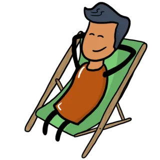 😎 Entspannung, Strand, Sonne, Urlaub, Cartoon, Freizeit telegram sticker